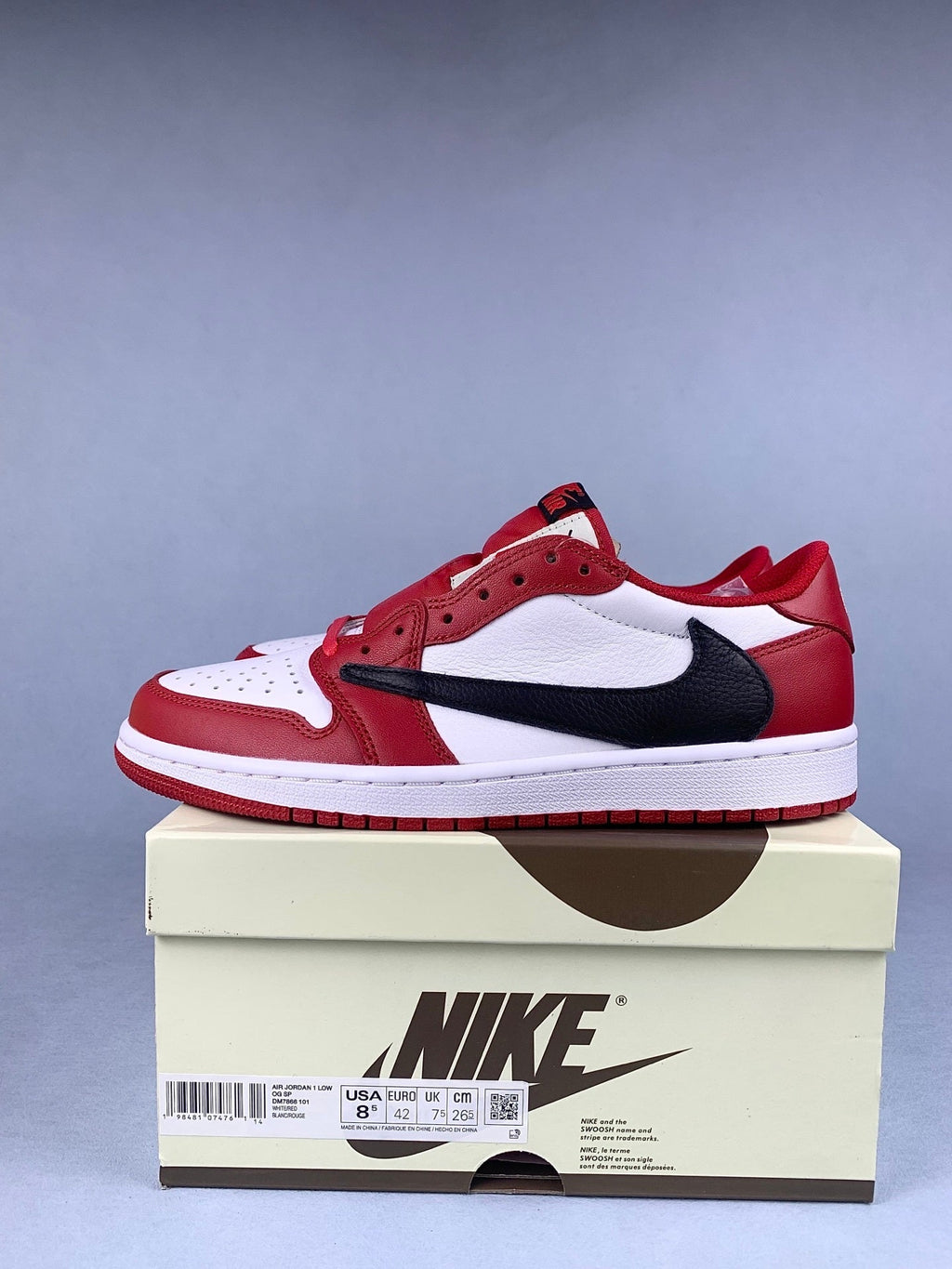 Air Jordan 1 Low Chicago Black/Red Unisex Sneakers DM7866-101 detail view 2