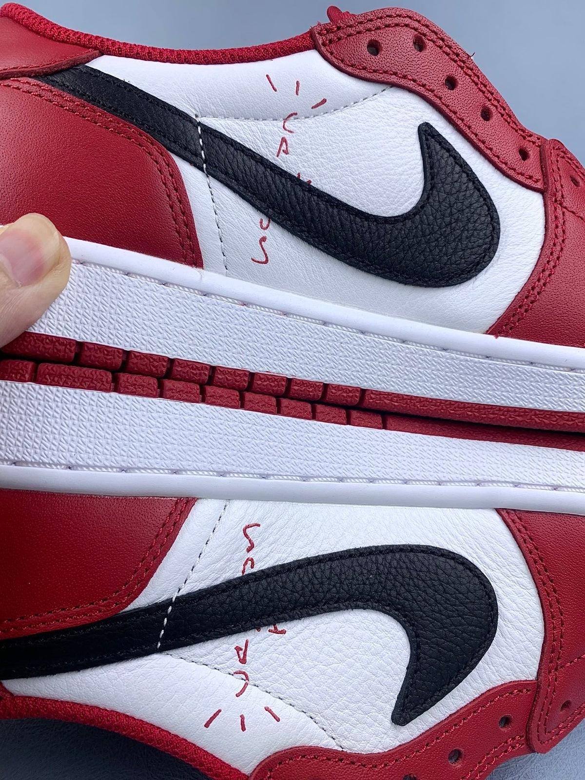 Air Jordan 1 Low Chicago Black/Red Unisex Sneakers DM7866-101 detail view 7