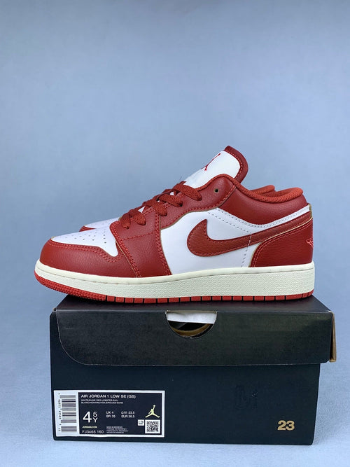 Air Jordan 1 Low Dune Red Unisex Sneakers FJ3465-160 detail view 2