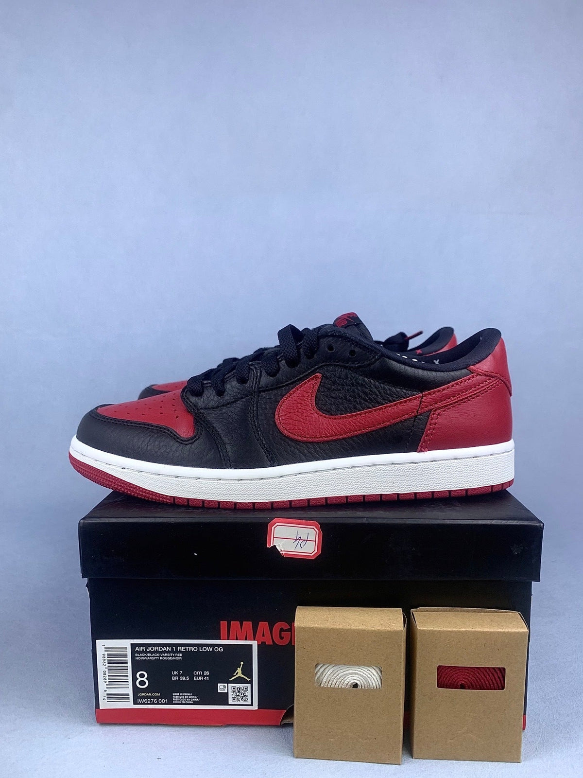 Air Jordan 1 Low Banned Black/Red Unisex Sneakers IW6276-001 detail view 2
