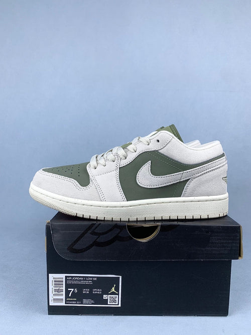 Air Jordan 1 Low Olive Green Unisex Sneakers HV4089-201 detail view 2